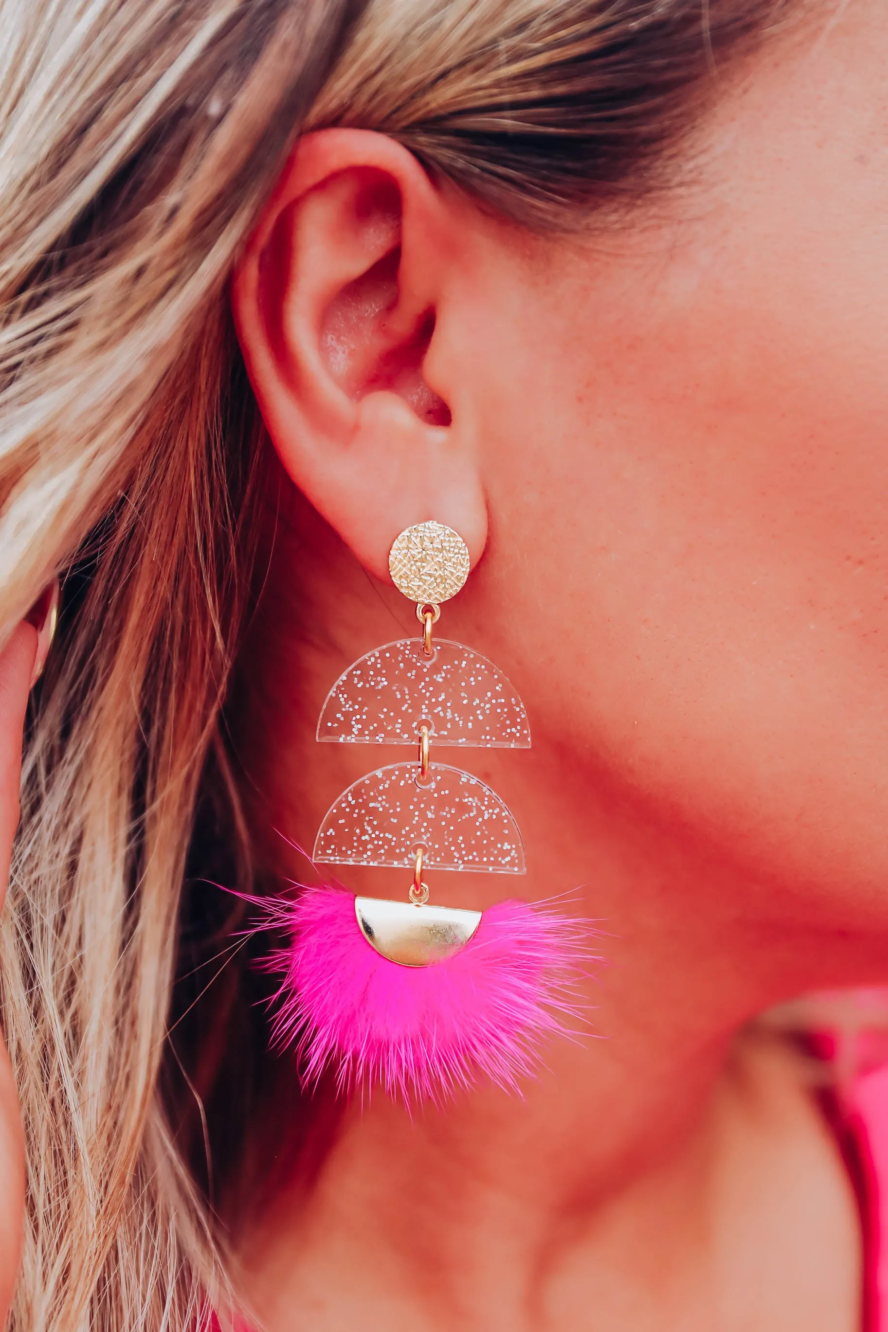 She So Fancy Tassel Earrings - Hot Pink