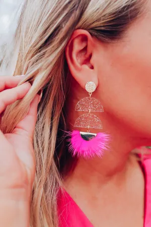 She So Fancy Tassel Earrings - Hot Pink
