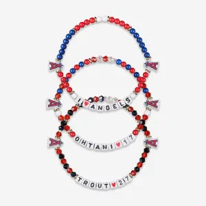 Shohei Ohtani & Mike Trout Los Angeles Angels 3 Pack Player Friendship Bracelet