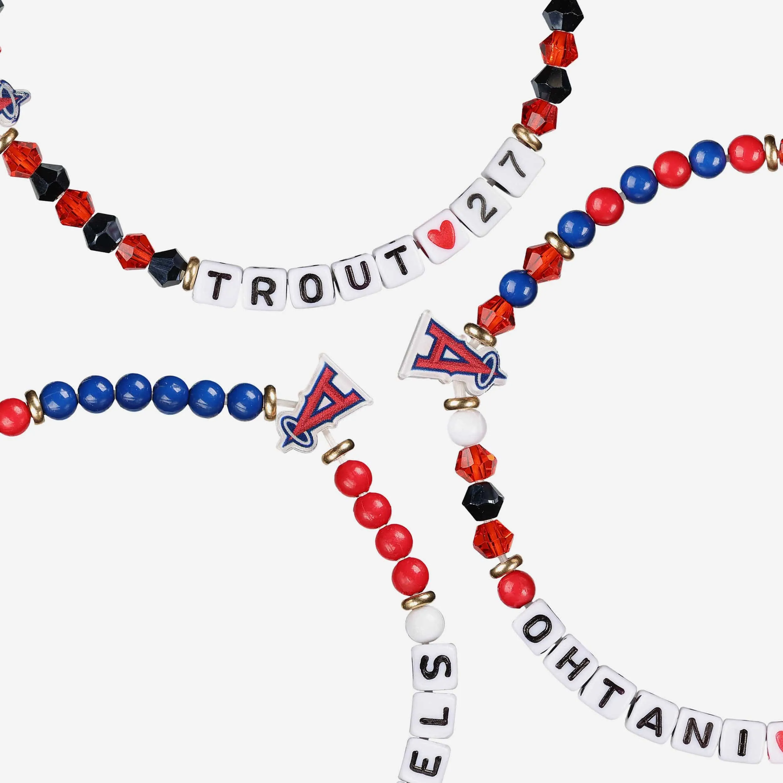 Shohei Ohtani & Mike Trout Los Angeles Angels 3 Pack Player Friendship Bracelet