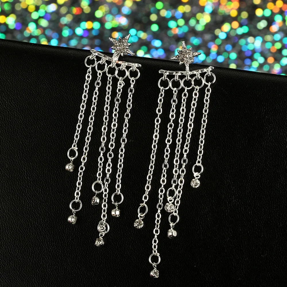 Shooting Star Tassel Dangle Earrings
