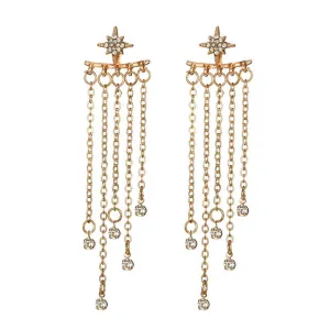 Shooting Star Tassel Dangle Earrings