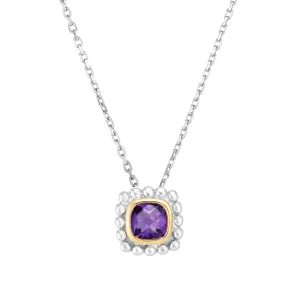 Silver & 18K Gold Prosecco Quadra Amethyst Pendant