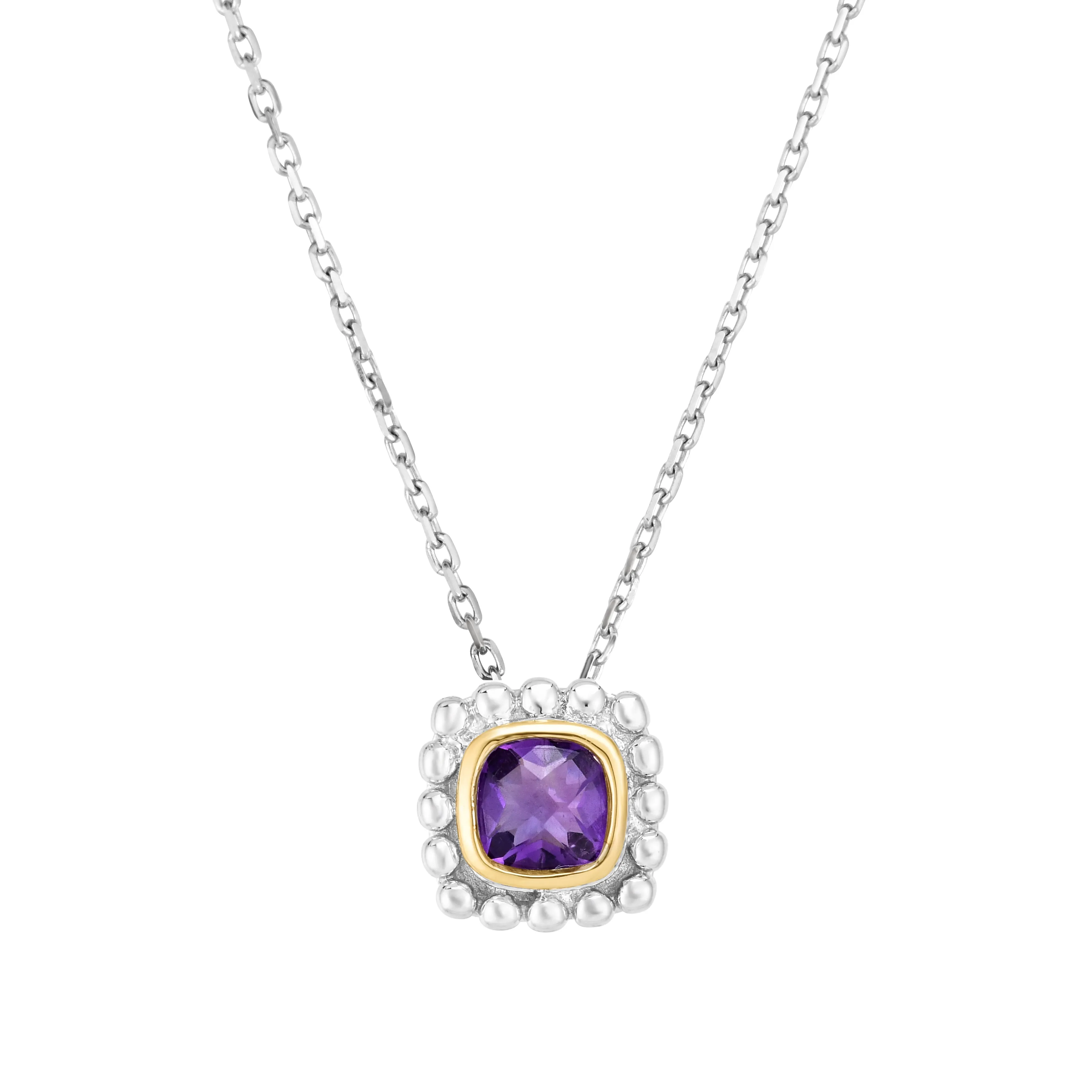 Silver & 18K Gold Prosecco Quadra Amethyst Pendant