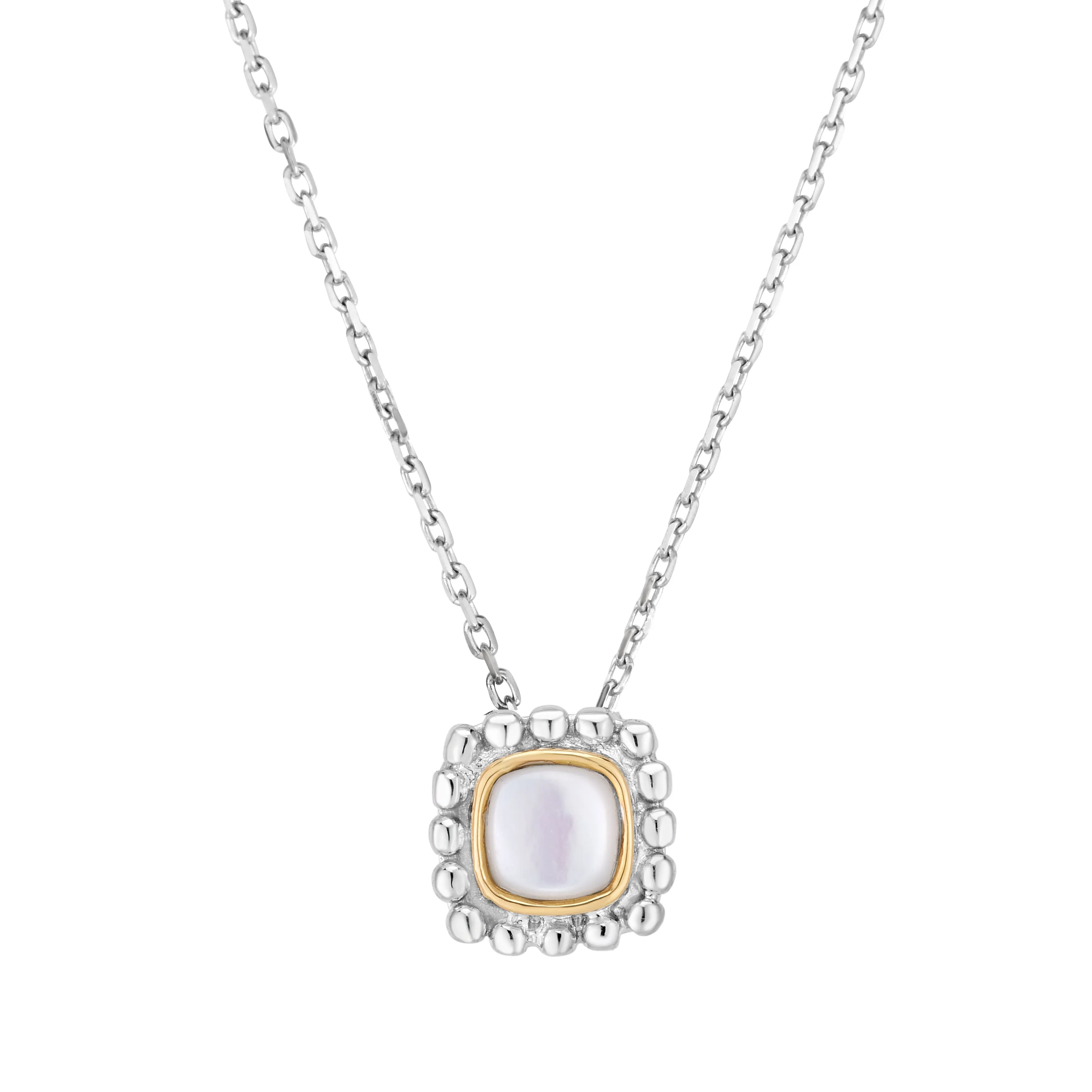 Silver & 18K Gold Prosecco Quadra Mother of Pearl Pendant