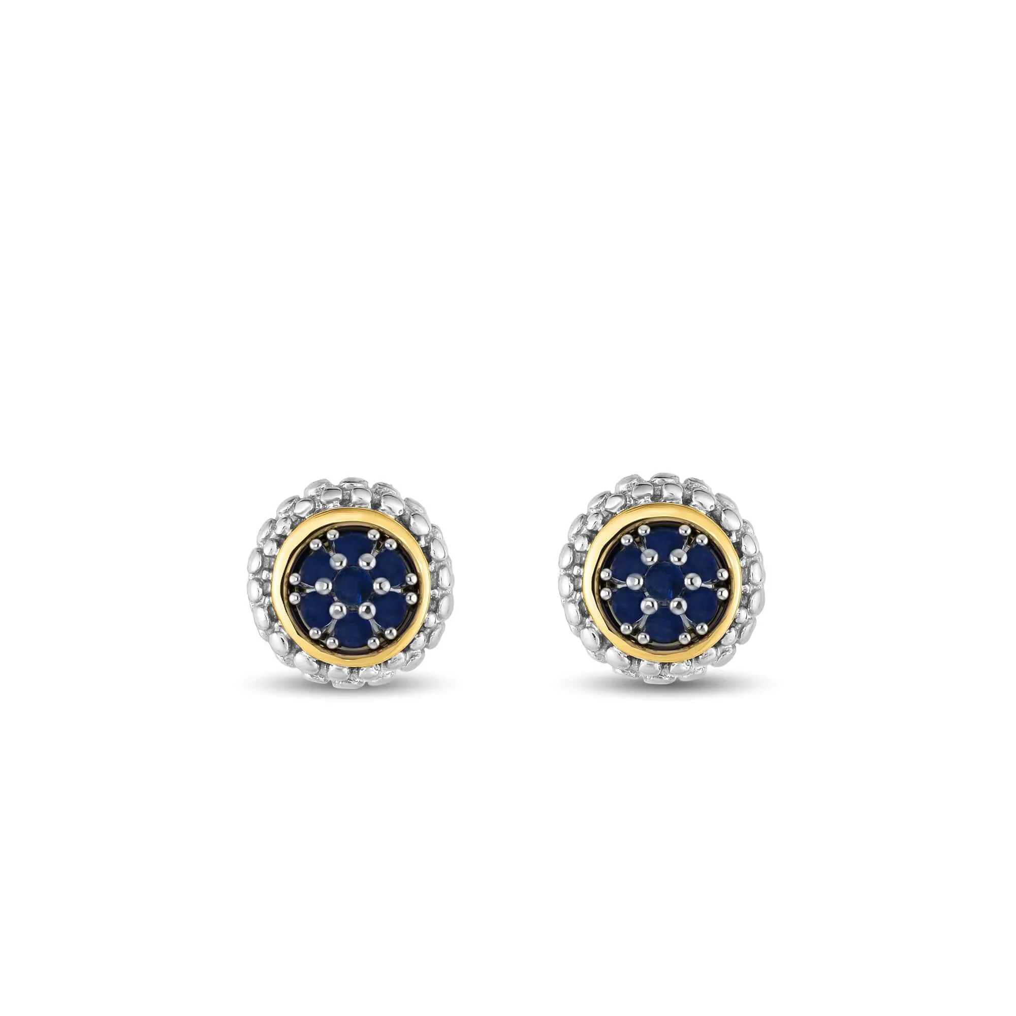 Silver & 18K Gold Prosecco Sapphire Stud Earrings