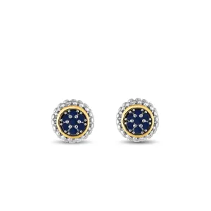 Silver & 18K Gold Prosecco Sapphire Stud Earrings