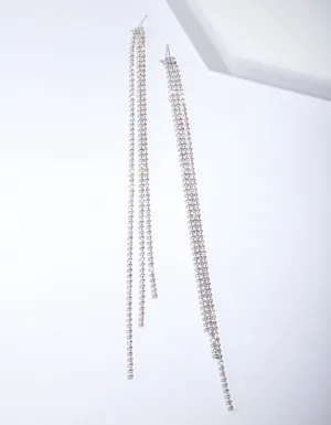 Silver Chain Tassel Earrings
