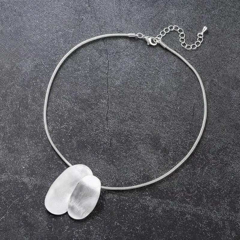 Silver Color Alloy Statement Necklace Neck Choker Jewelry Pendant For Women