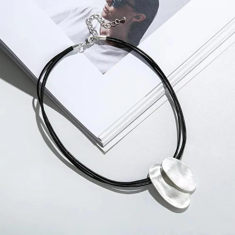 Silver Color Alloy Statement Necklace Neck Choker Jewelry Pendant For Women