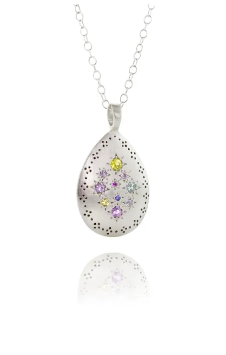 Silver Lights Teardrop Pendant