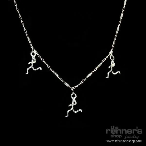 Silver "Hermes" Runner Three Necklace
