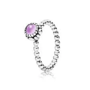Silver ring, birthstone-February, amethyst