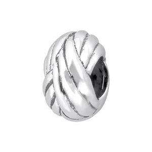 Silver Stripped Charm Bead