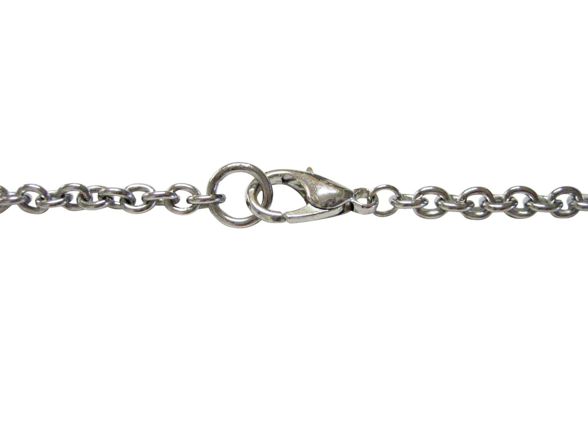 Silver Toned Etched Angola Flag Pendant Necklace