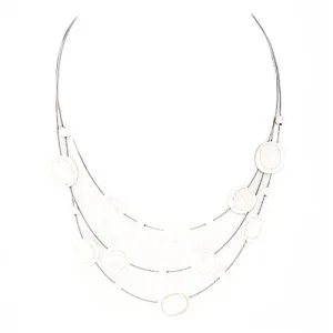 SILVER-WHITE NECKLACE  #SC29881_S-WHITE