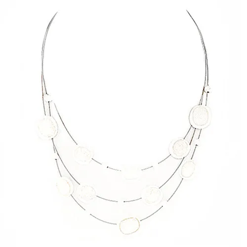 SILVER-WHITE NECKLACE  #SC29881_S-WHITE