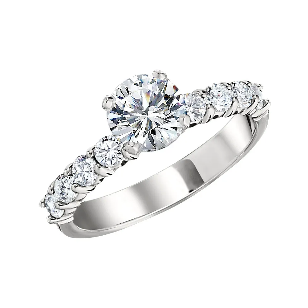 Simple Diamond Band Engagement Ring Setting
