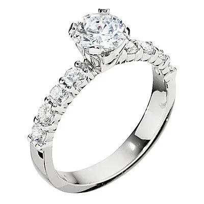 Simple Diamond Band Engagement Ring Setting