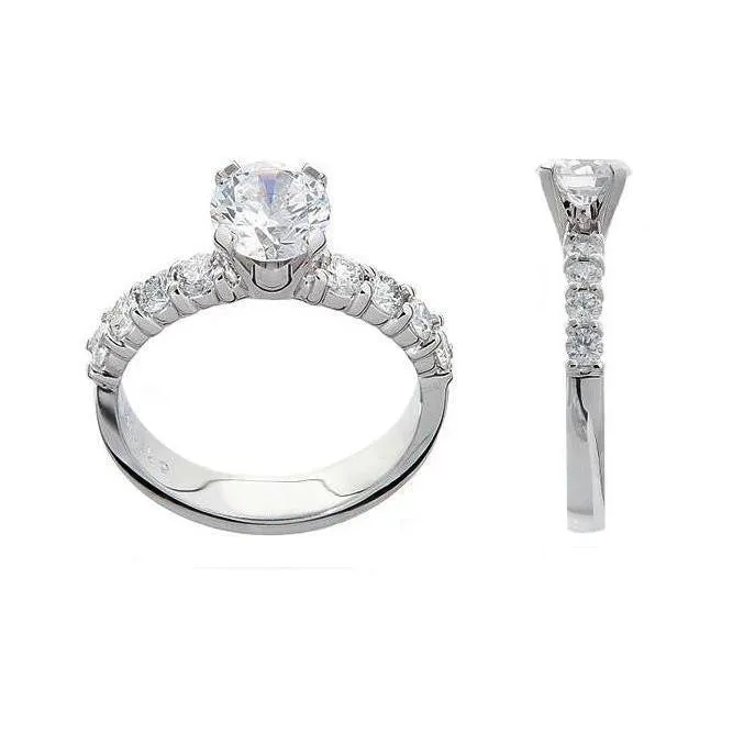 Simple Diamond Band Engagement Ring Setting