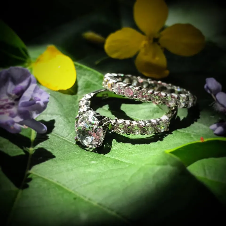 Simple Diamond Band Engagement Ring Setting