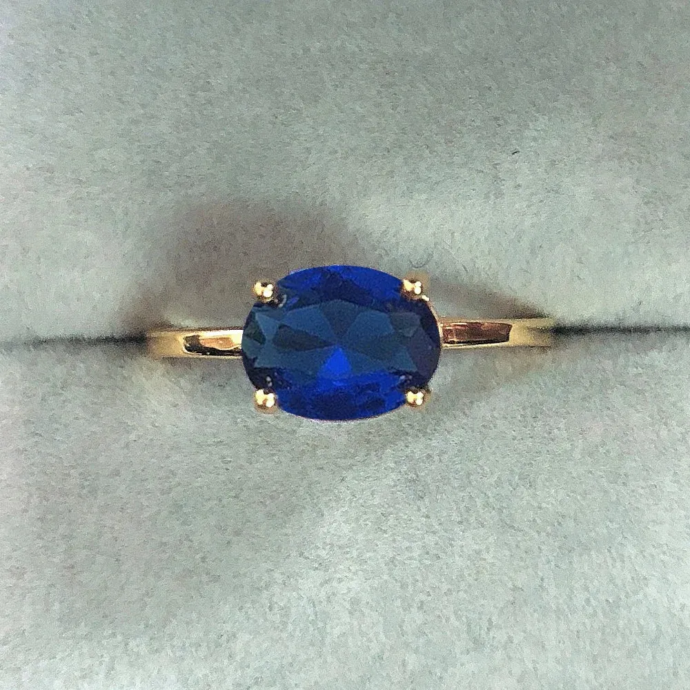 Simple Multicolor Oval Zircon Rings