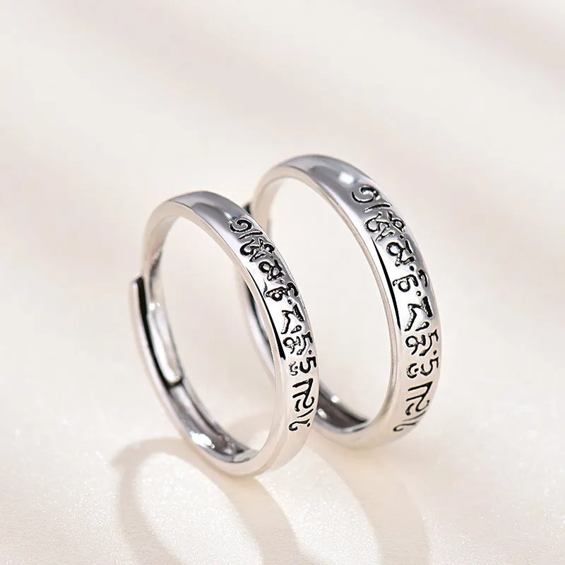 Simple Sanskrit distressed men's and women's rings