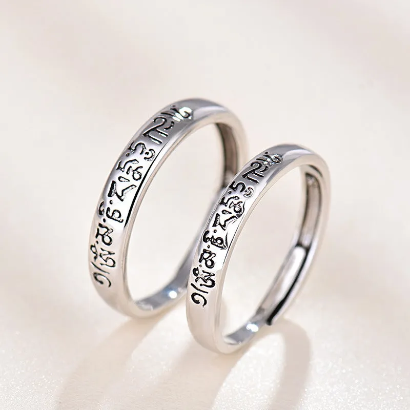Simple Sanskrit distressed men's and women's rings