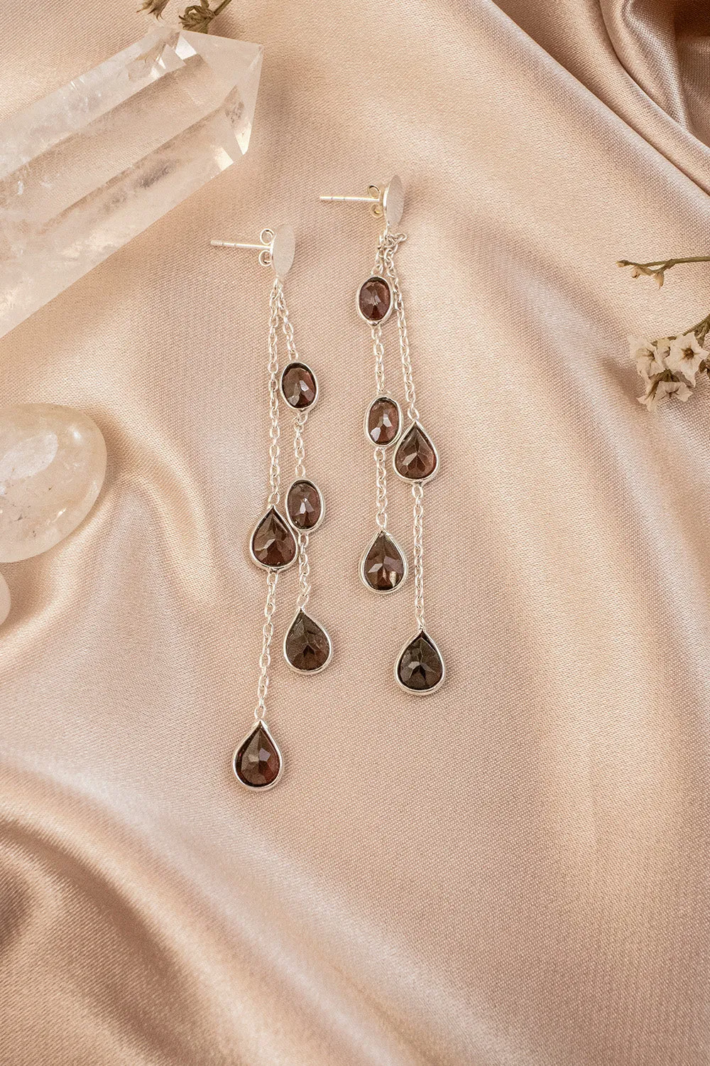 Sivalya Smoky Quartz Dangle Earrings - Utopia