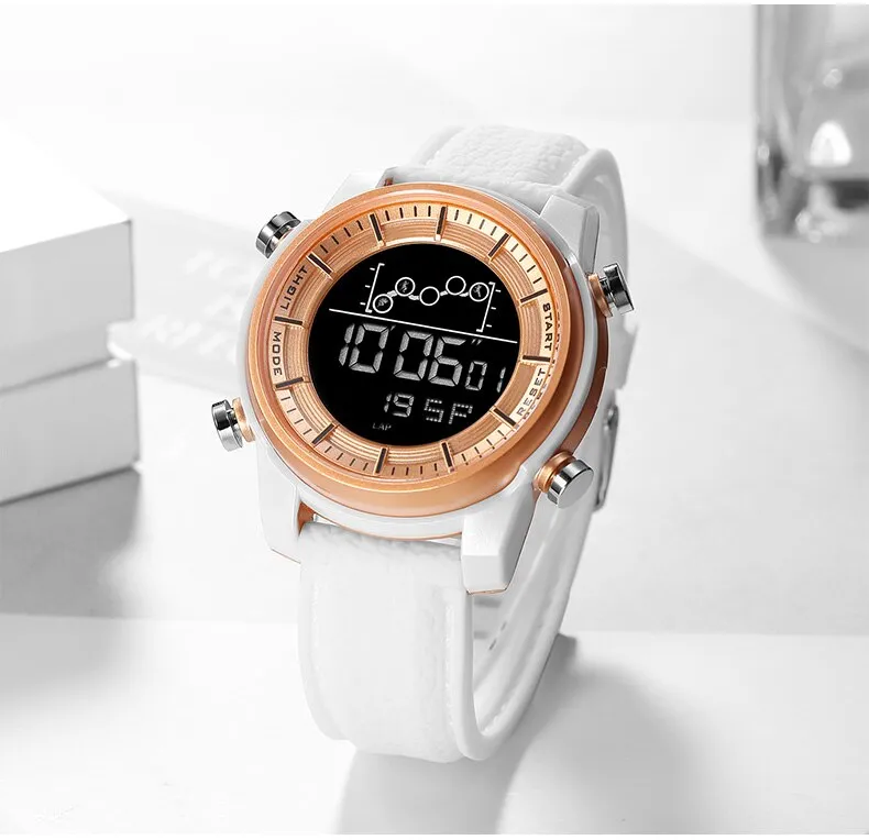 SMAEL Brand Mens Sport Watches Fashion Countdown Leather Strap Male Waterproof LED Digital Leather Strap Clock Man Watch For Men