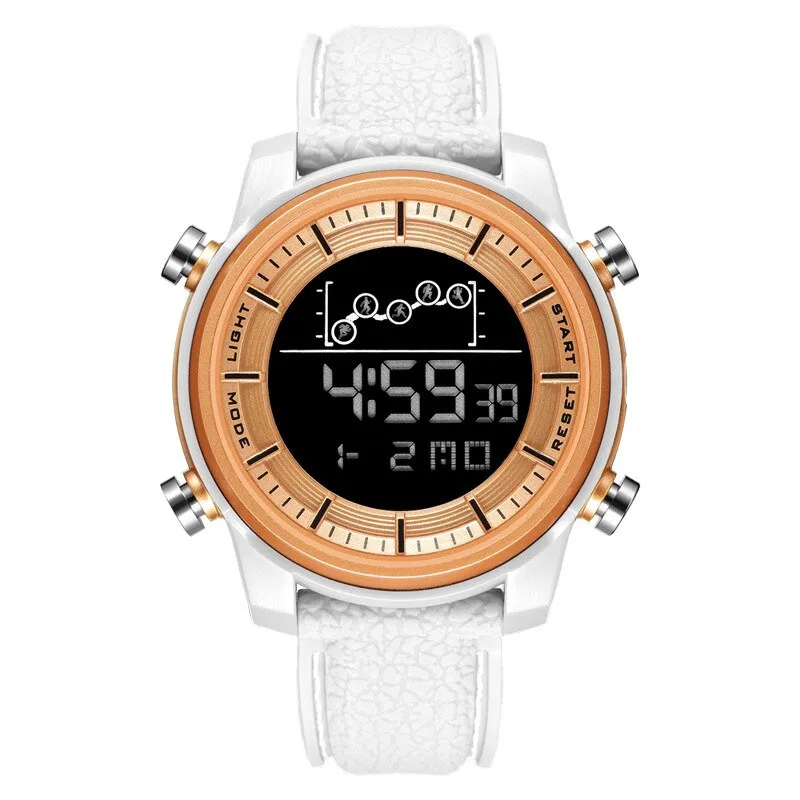 SMAEL Brand Mens Sport Watches Fashion Countdown Leather Strap Male Waterproof LED Digital Leather Strap Clock Man Watch For Men