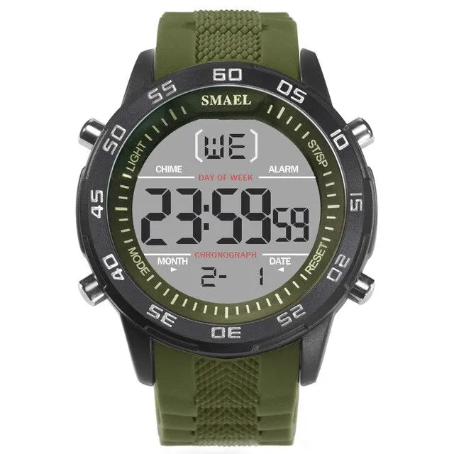 SMAEL Fashion Sport Watches Men Silicone Strap Brand Digital-Watch Noctilucous Waterproof Luxury Watch Men&#39;s Relogios Masculinos