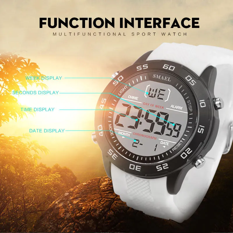 SMAEL Fashion Sport Watches Men Silicone Strap Brand Digital-Watch Noctilucous Waterproof Luxury Watch Men&#39;s Relogios Masculinos