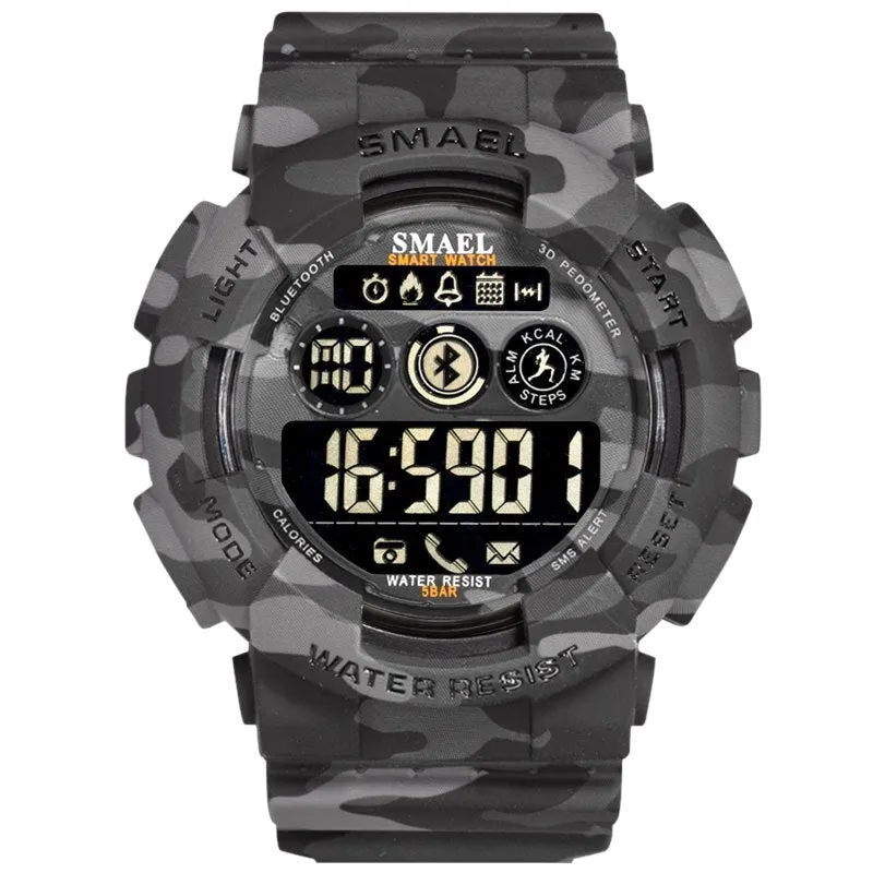 SMAEL Male Military Army Camouflage Wrist Watch LED Display Watches Chronograph Sport WristWatches Mens Digital Watches For Men