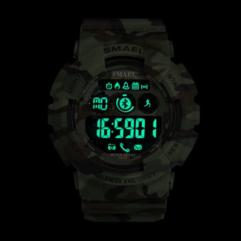 SMAEL Male Military Army Camouflage Wrist Watch LED Display Watches Chronograph Sport WristWatches Mens Digital Watches For Men