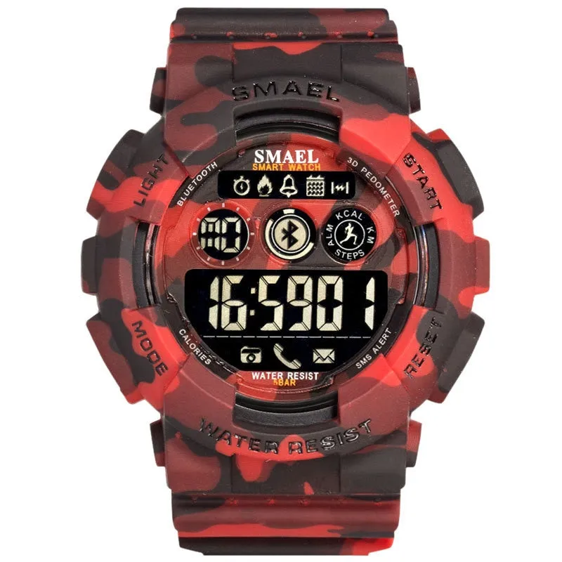 SMAEL Male Military Army Camouflage Wrist Watch LED Display Watches Chronograph Sport WristWatches Mens Digital Watches For Men