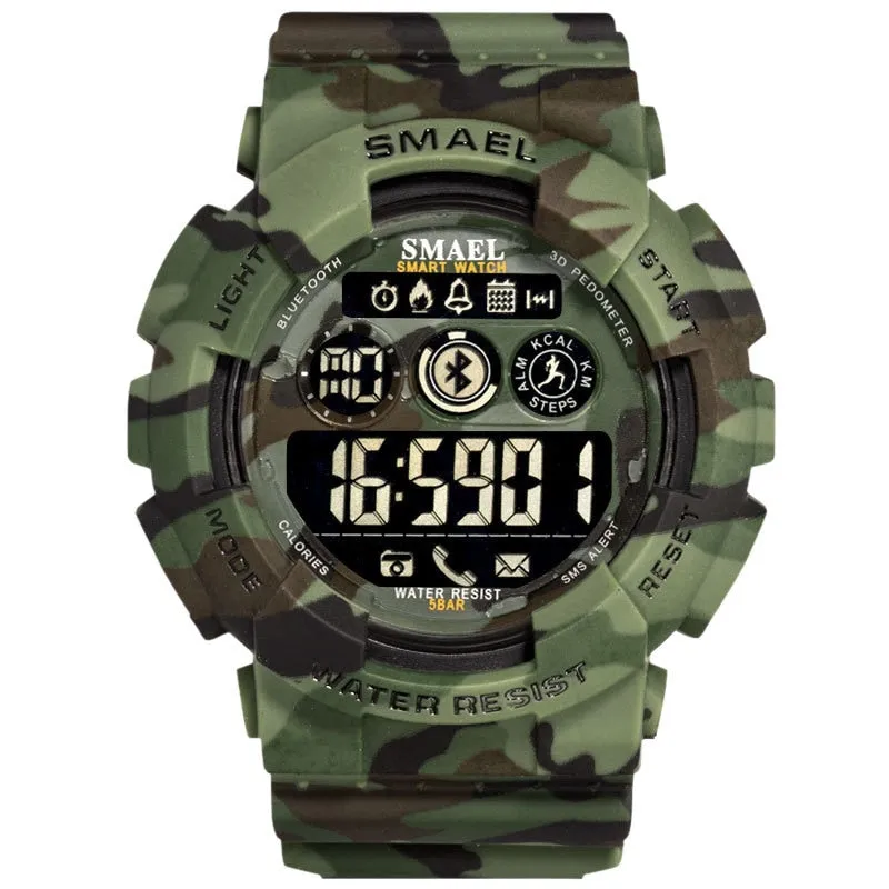 SMAEL Male Military Army Camouflage Wrist Watch LED Display Watches Chronograph Sport WristWatches Mens Digital Watches For Men