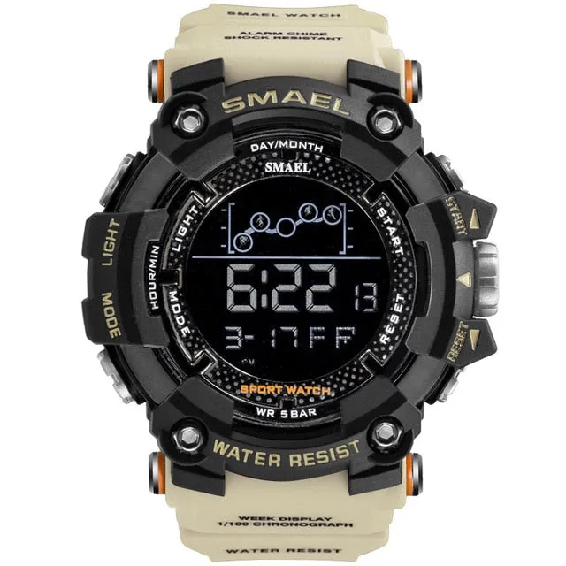 SMAEL Mens Watch Army Military LED Digital Sport Watches Fashion Casual Water Resistant Stopwatches For Male Multifunction Clock