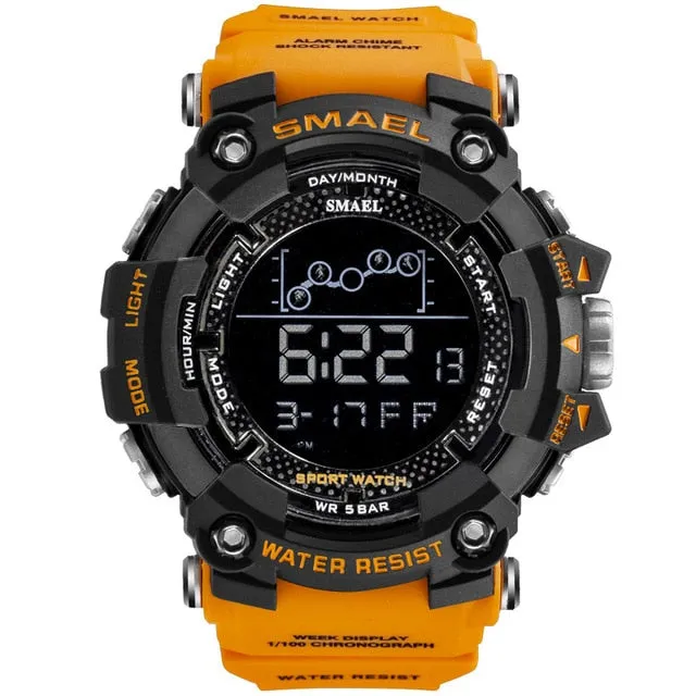 SMAEL Mens Watch Army Military LED Digital Sport Watches Fashion Casual Water Resistant Stopwatches For Male Multifunction Clock