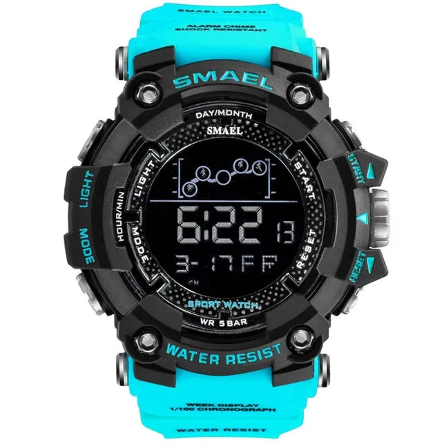 SMAEL Mens Watch Army Military LED Digital Sport Watches Fashion Casual Water Resistant Stopwatches For Male Multifunction Clock