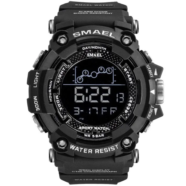 SMAEL Mens Watch Army Military LED Digital Sport Watches Fashion Casual Water Resistant Stopwatches For Male Multifunction Clock