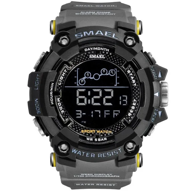 SMAEL Mens Watch Army Military LED Digital Sport Watches Fashion Casual Water Resistant Stopwatches For Male Multifunction Clock