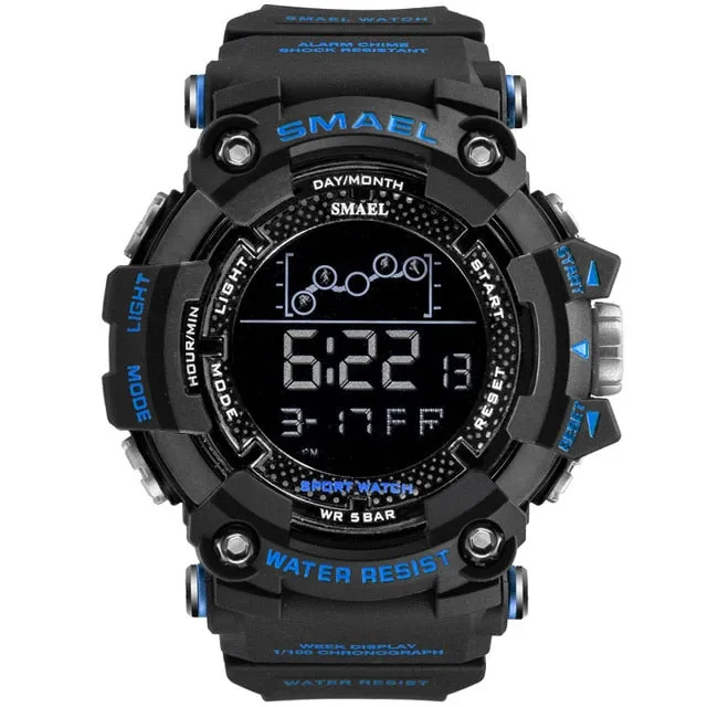 SMAEL Mens Watch Army Military LED Digital Sport Watches Fashion Casual Water Resistant Stopwatches For Male Multifunction Clock