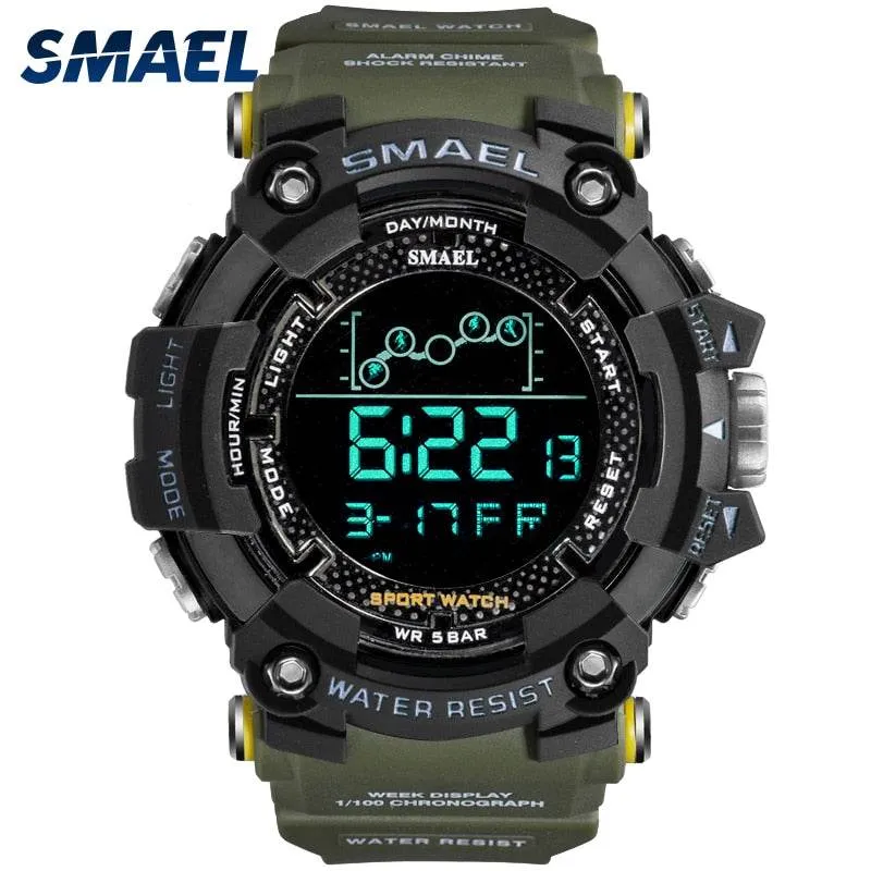 SMAEL Men's Watch Military Water-Resistant Sport Army led Digital Stopwatches Relógio Mascolino Watches