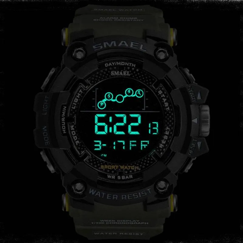 SMAEL Men's Watch Military Water-Resistant Sport Army led Digital Stopwatches Relógio Mascolino Watches