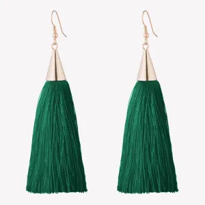 SMALL SILK TASSEL EARRINGS