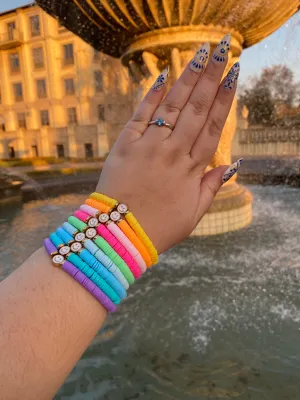 Smiley Clay Beaded Bracelet