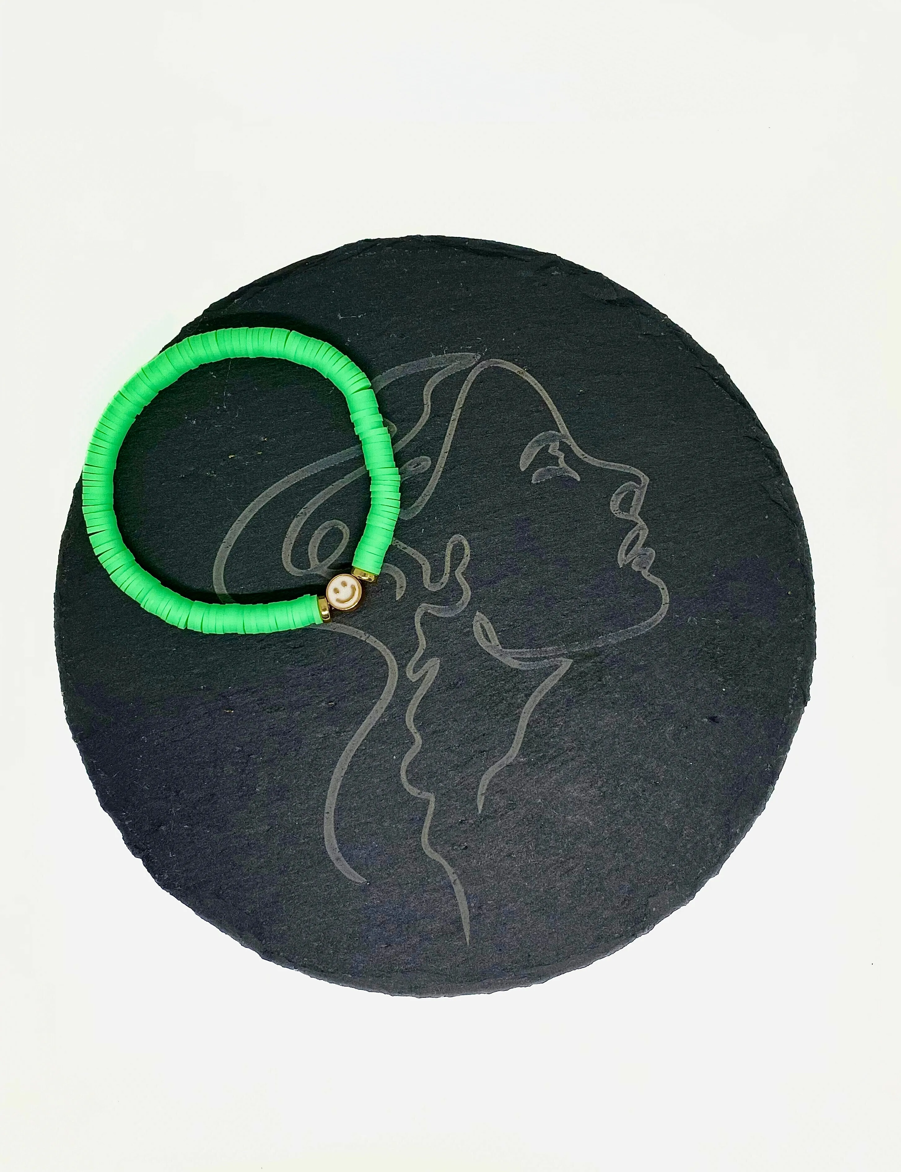 Smiley Clay Beaded Bracelet