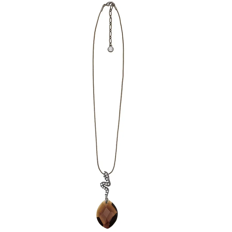 SMOKEY CRYSTAL SNAKE PENDANT  NECKLACES #309HT1201 (5E6)