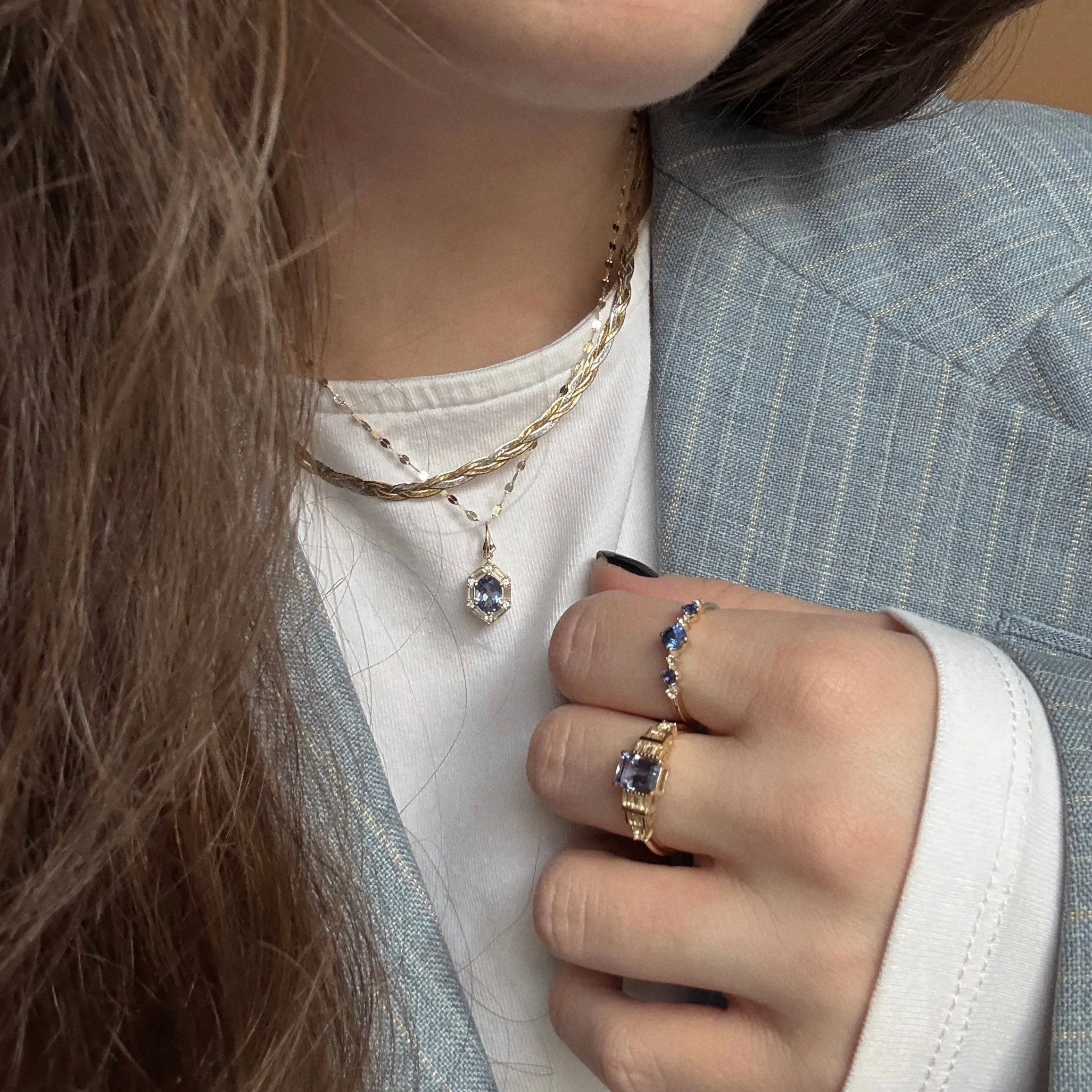 Solid Gold 2024 December Capsule Vintage Inspired Tanzanite Statement Ring